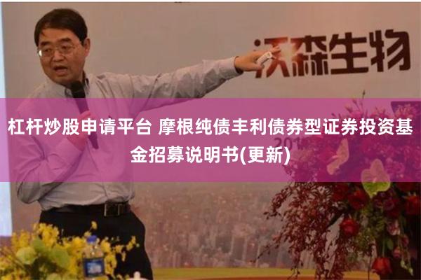 杠杆炒股申请平台 摩根纯债丰利债券型证券投资基金招募说明书(更新)