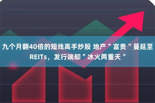 九个月翻40倍的短线高手炒股 地产＂富贵＂蔓延至REITs，发行端却＂冰火两重天＂