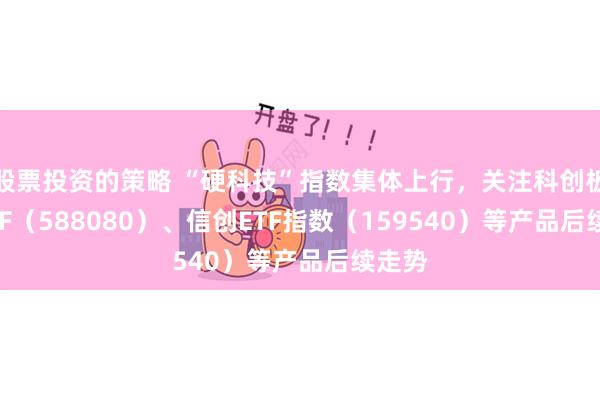 股票投资的策略 “硬科技”指数集体上行，关注科创板50ETF（588080）、信创ETF指数（159540）等产品后续走势