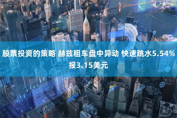 股票投资的策略 赫兹租车盘中异动 快速跳水5.54%报3.15美元