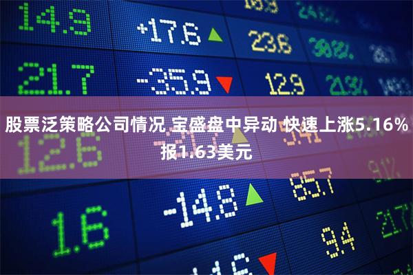 股票泛策略公司情况 宝盛盘中异动 快速上涨5.16%报1.63美元